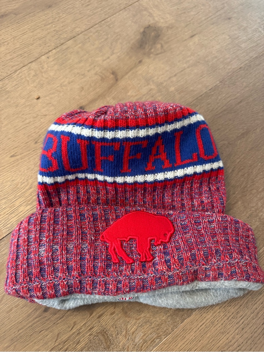 New Era Red & Blue Buffalo Knit Beanie